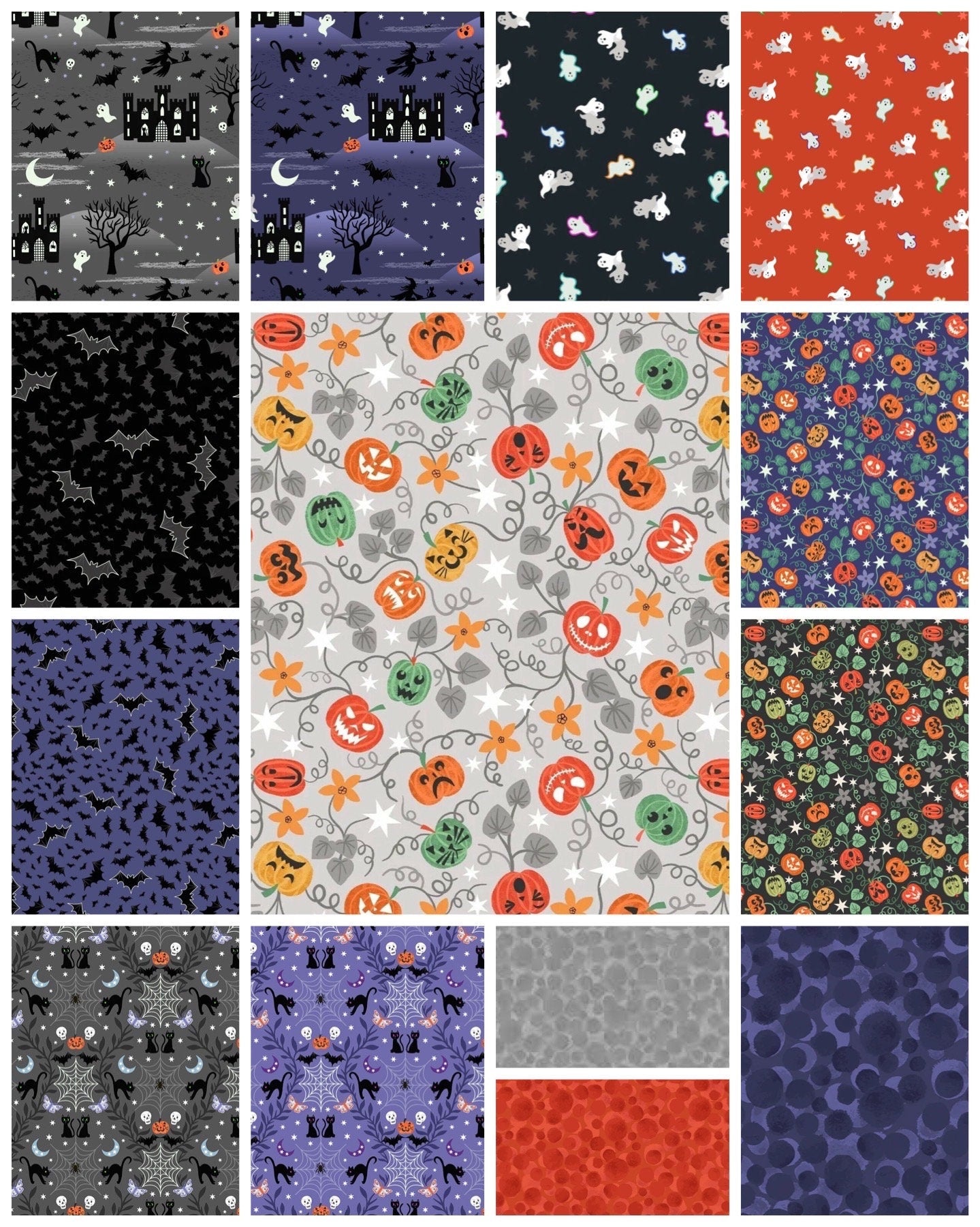 GLOWING FABRIC!! Lewis & Irene Castle Spooky Fabric Collection Quilt Kit #2 Finished Size: 60"x72" Premium 100% Cotton Fabrics