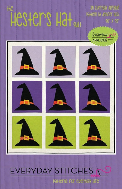 Everyday Stitches Hester's Hat Quilt Pattern Finished Size: 46"x49"