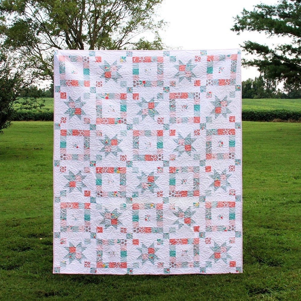 Flamingo Toes Windows To The Garden Quilt Pattern Finished Size: 62"x74"