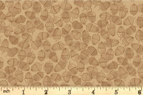 LAST BOLT! Lewis & Irene Snuggle Season Fabric Collection Acorns on Sage Premium 100% Cotton Quilt Shop Quality Fabrics