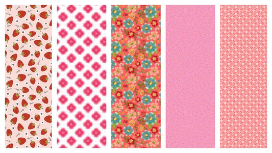 LAST ONE!! Poppie Cotton 5 Yard Bundle Box Assorted Prints on Pinks Premium 100% Cotton Quilt Shop Quality Fabrics