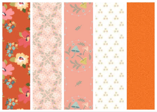 LAST ONE!! Poppie Cotton 5 Yard Bundle Box Assorted Prints on Oranges Premium 100% Cotton Quilt Shop Quality Fabrics