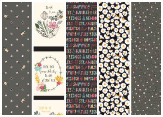 LAST ONE!! Poppie Cotton 5 Yard Bundle Box Assorted Prints on Blacks Premium 100% Cotton Quilt Shop Quality Fabrics