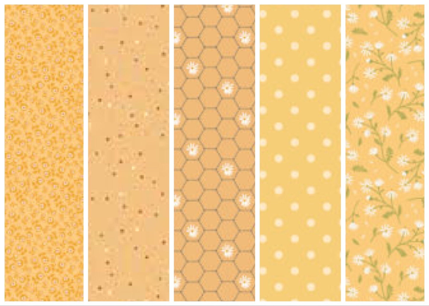 LAST ONE!! Poppie Cotton 5 Yard Bundle Box Assorted Prints on Yellows Premium 100% Cotton Quilt Shop Quality Fabrics