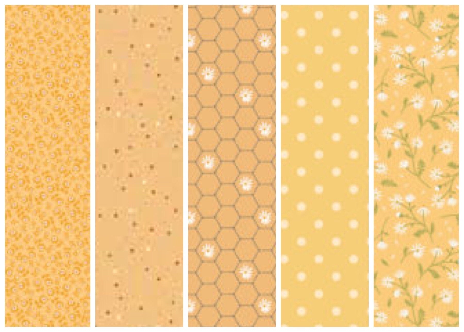 LAST ONE!! Poppie Cotton 5 Yard Bundle Box Assorted Prints on Yellows Premium 100% Cotton Quilt Shop Quality Fabrics