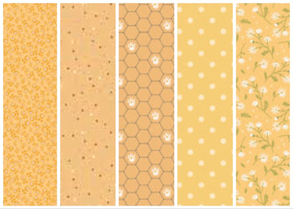 LAST ONE!! Poppie Cotton 5 Yard Bundle Box Assorted Prints on Yellows Premium 100% Cotton Quilt Shop Quality Fabrics