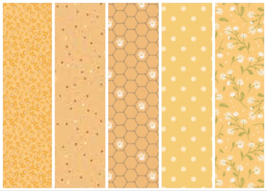 LAST ONE!! Poppie Cotton 5 Yard Bundle Box Assorted Prints on Yellows Premium 100% Cotton Quilt Shop Quality Fabrics