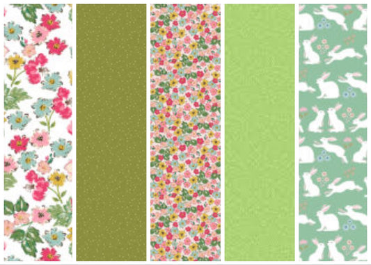 LAST ONE!! Poppie Cotton 5 Yard Bundle Box Assorted Prints on Greens Premium 100% Cotton Quilt Shop Quality Fabrics