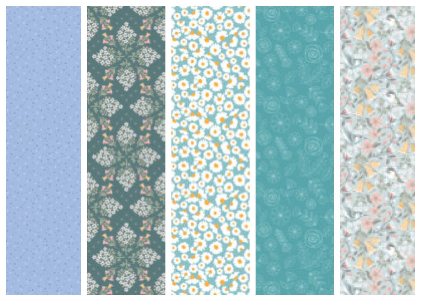 LAST ONE!! Poppie Cotton 5 Yard Bundle Box Assorted Prints on Blues Premium 100% Cotton Quilt Shop Quality Fabrics