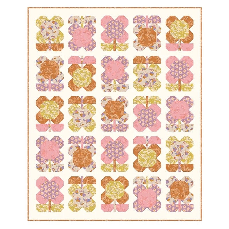 Pen + Paper Patterns Folk Blooms Quilt Kit Featuring Paintbrush Studios Botanica Fabrics Finished Size: 56.5"x69" Premium 100% Cotton Fabric