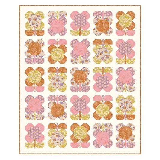 Pen + Paper Patterns Folk Blooms Quilt Kit Featuring Paintbrush Studios Botanica Fabrics Finished Size: 56.5"x69" Premium 100% Cotton Fabric