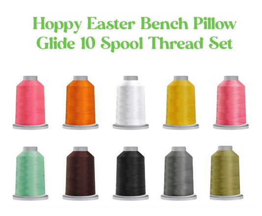 Glide Kimberbell Hoppy Easter Bench Pillow 10 Mini Spool Thread Collection 40WT (Mini Spool 1100YDS)