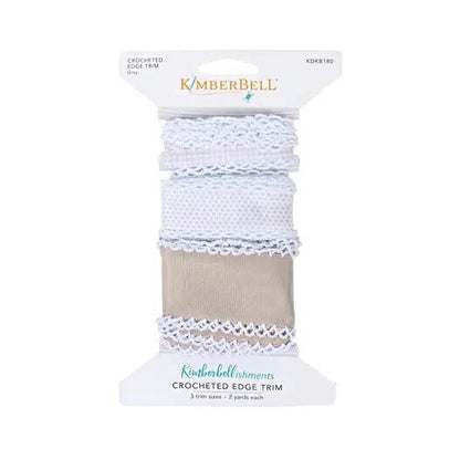 Kimberbell Kimberbellishments Crocheted Edge Grosgrain Ribbon Trim - Grey/Taupe