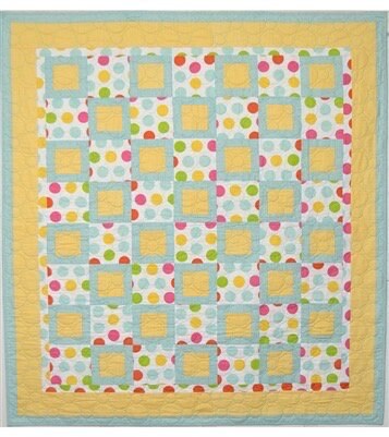 Fabric Cafe Square Dance Quilt Pattern (Uses Only 3 Yards of Fabric For Top) Finished Size: 45"x50"