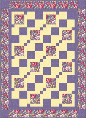 Fabric Cafe Urban Chic Quilt Pattern (Uses Only 3 Yards of Fabric For Top) Finished Size: 43"x59"