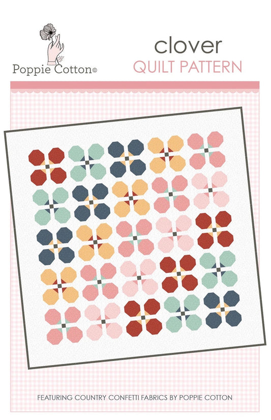 Poppie Cotton Clover Quilt Kit Featuring Poppie Cotton Country Confetti Fabrics Finished Size 59"x59" Premium 100% Cotton Fabrics