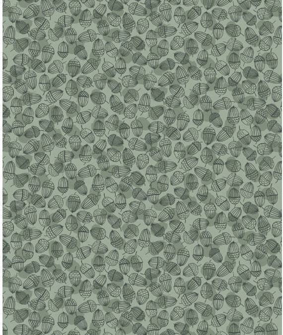 LAST BOLT! Lewis & Irene Snuggle Season Fabric Collection Acorns on Sage Premium 100% Cotton Quilt Shop Quality Fabrics