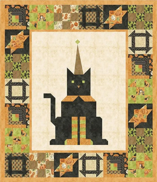 Riley Blake A Purrfect Halloween Quilt Kit Featuring Teresa Kogut Halloween Whimsey Fabric Collection Finished Size: 66"x77"