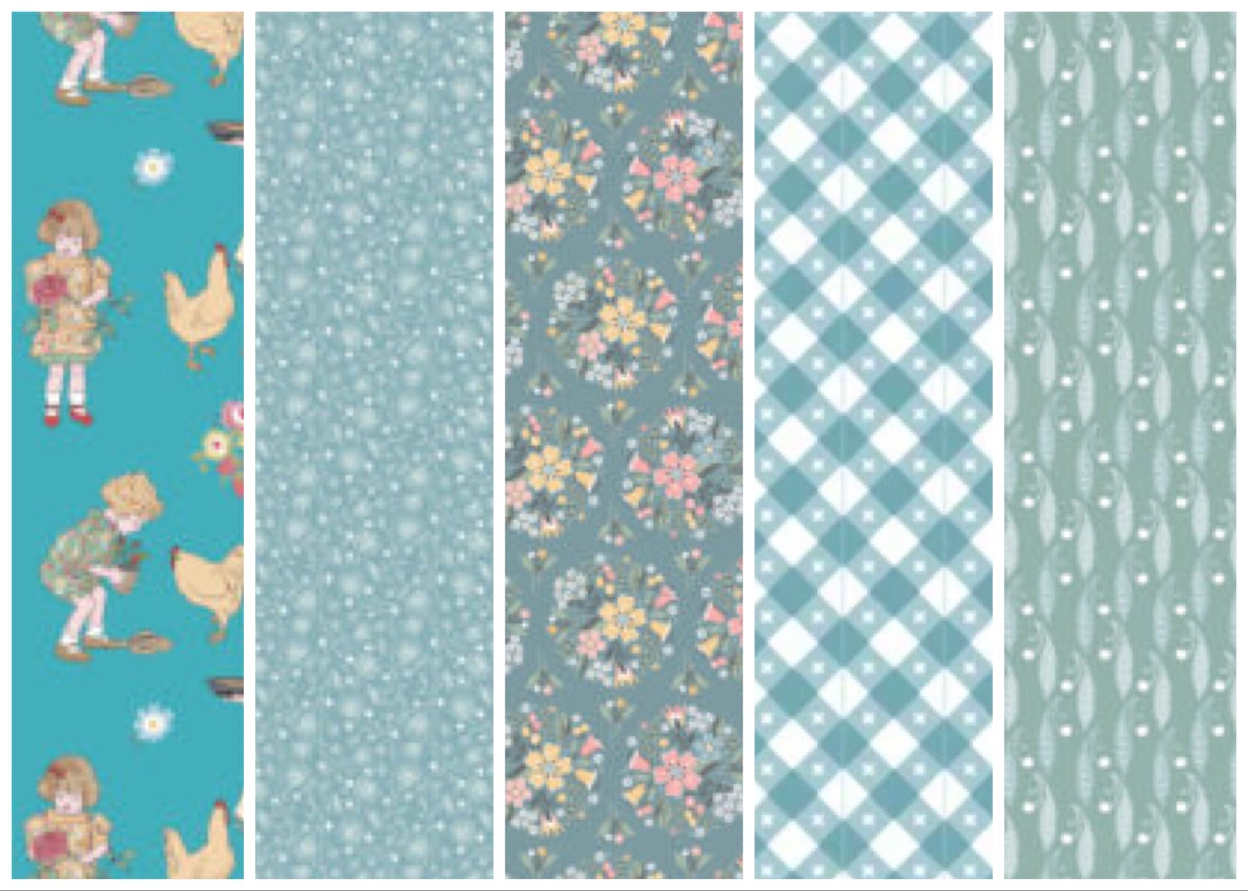 LAST ONE!! Poppie Cotton 5 Yard Bundle Box Assorted Prints on Blues Premium 100% Cotton Quilt Shop Quality Fabrics