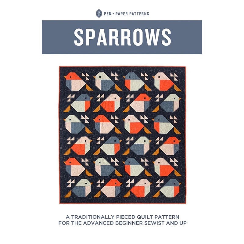 Pen + Paper Patterns Sparrows Quilt Kit Featuring Paintbrush Studios Botanica Fabrics Finished Size: 65.5”x71” Premium 100% Cotton Fabrics