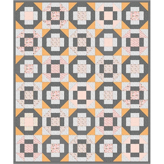 LAST ONE! Bee Sew Inspired Cat's Cradle Quilt Kit Featuring Paintbrush Studio Fabrics 64"x76" Premium 100% Cotton Fabrics