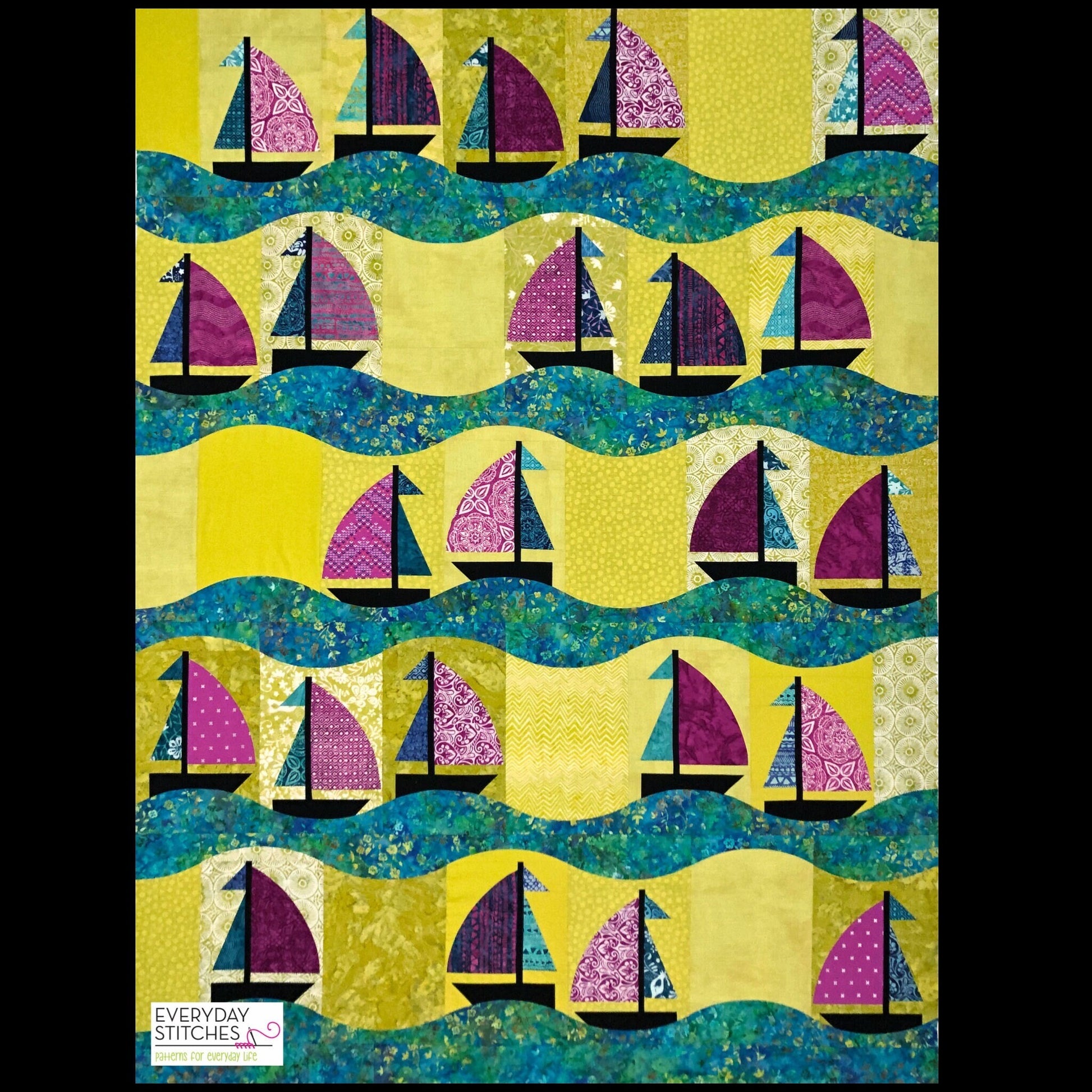 Everyday Stitches Newport Sails Quilt Pattern (3 Size Variations Per Pattern)