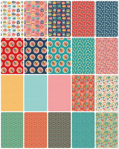 Poppie Cotton Betsy's Sewing Kit Fabric Collection Little Chicks on Red Premium 100% Cotton Quilt Shop Quality Fabrics