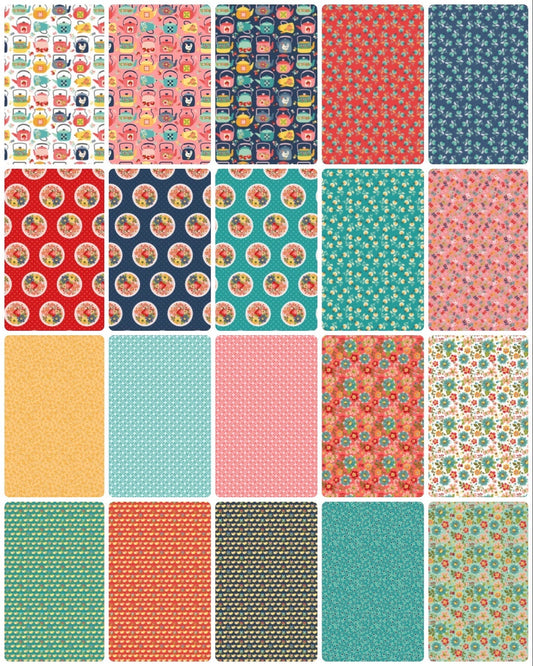 Poppie Cotton Betsy's Sewing Kit Fabric Collection Little Chicks on Red Premium 100% Cotton Quilt Shop Quality Fabrics