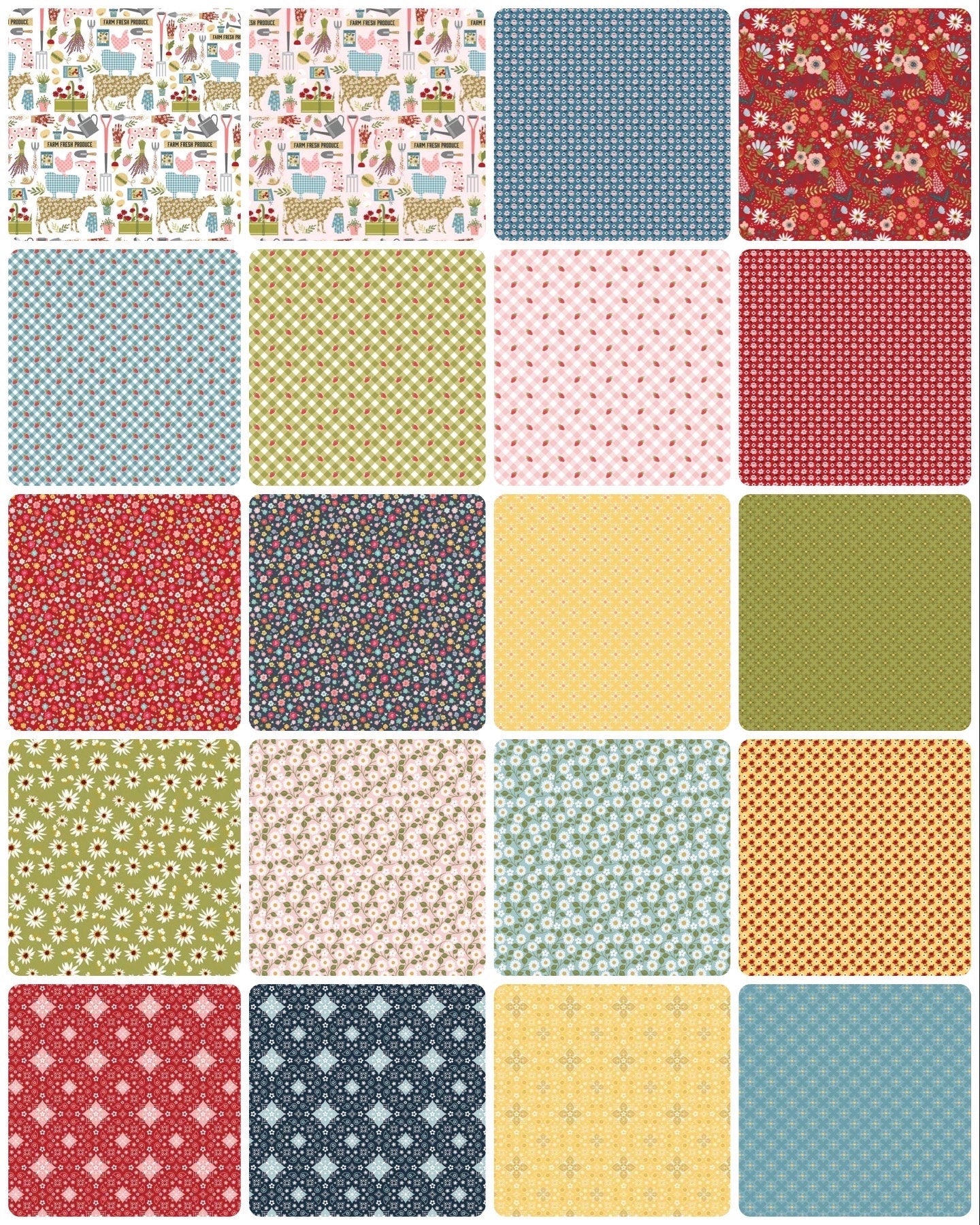 Poppie Cotton Farm Girls United Fabric Collection Green Tomboy Premium 100% Cotton Quilt Shop Quality Fabrics