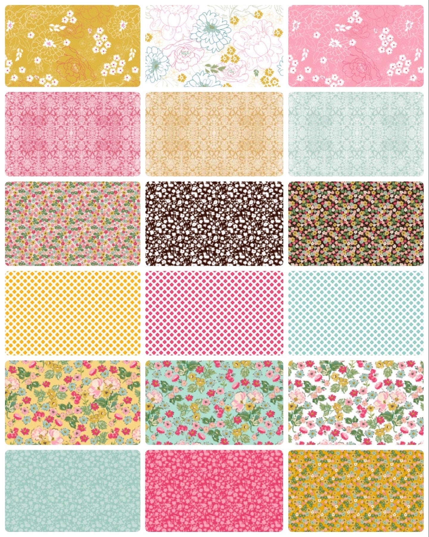 Poppie Cotton Bloom True Fabric Collection Pink Bliss Premium 100% Cotton Quilt Shop Quality Fabrics