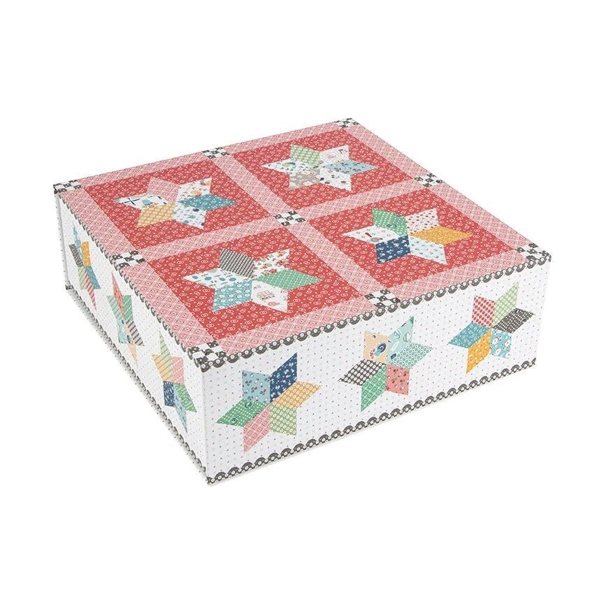 LAST RESTOCK!!! Riley Blake Pot Luck Stars Quilt Kit Featuring Lori Holt Cook Book Fabric Collection Finished Size: 65"x65"