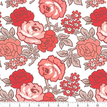 WIDEBACKS! Riley Blake Lori Holt Flea Market Fabric Collection Wideback ( 107"-108" Width) Red Roses Premium 100% Cotton Fabrics