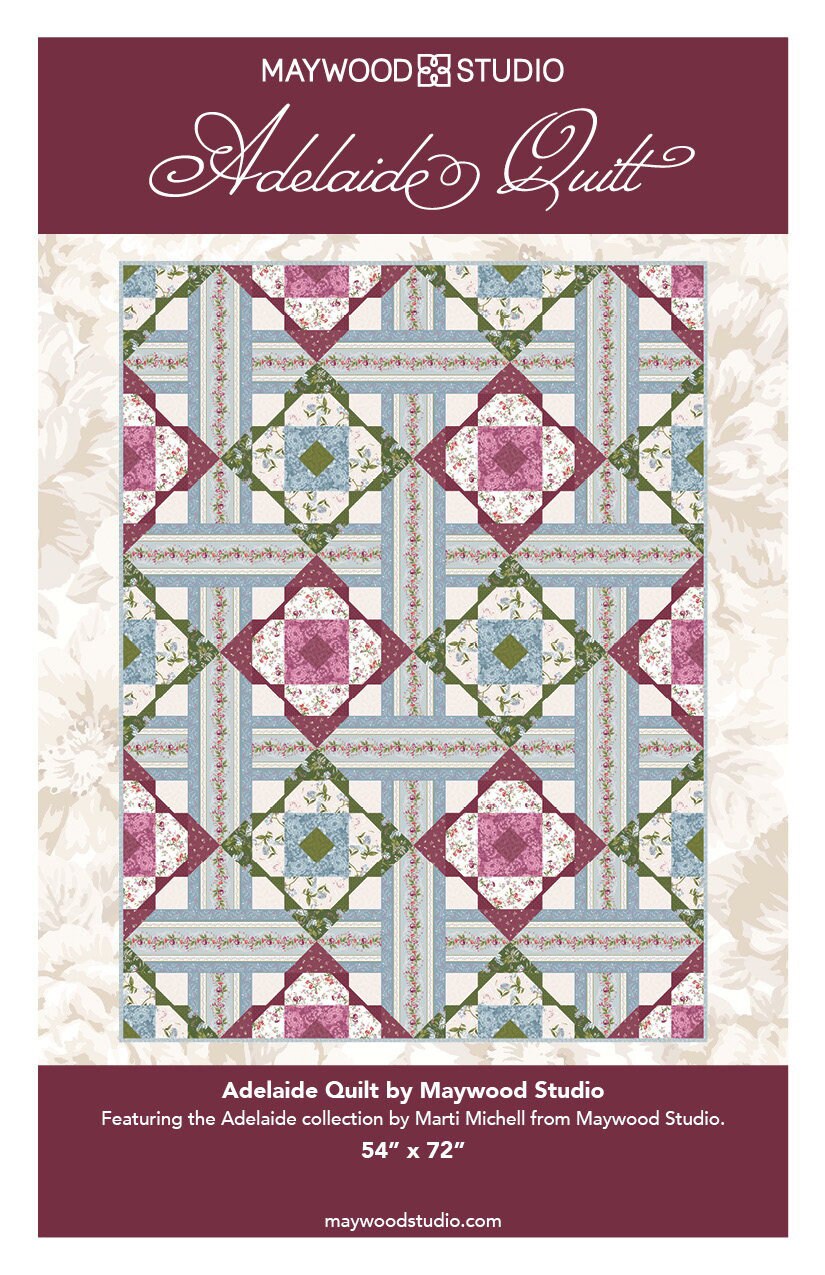 Maywood Studio Adelaide Fabric Collection Adelaide Quilt Kit Finished Size: 54"x72" Premium 100% Cotton Fabrics