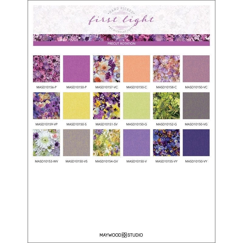 Maywood Studio First Light Fabric Collection First Light Quilt Kit Finished Size: 60"x72" Premium 100% Cotton Fabrics