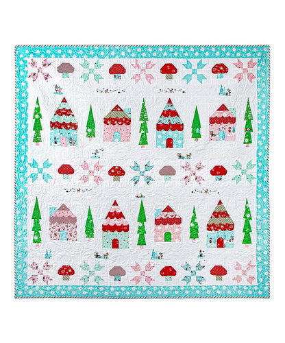 LAST RESTOCK!! Riley Blake Pixie Ville Row Quilt Kit Finished Size: 78.5"x78.5" Premium 100% Cotton Quilt Shop Quality Fabrics