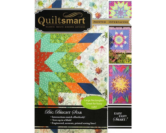 Quiltsmart Big Bright Star Quilt Printed Interfacing Pack (3 Size Variations Per Pattern)