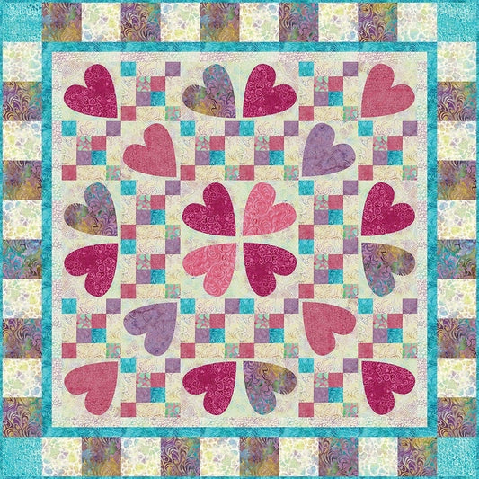 The Whimsical Workshop Burst of Love Quilt Pattern Finished Size: 48"x48"