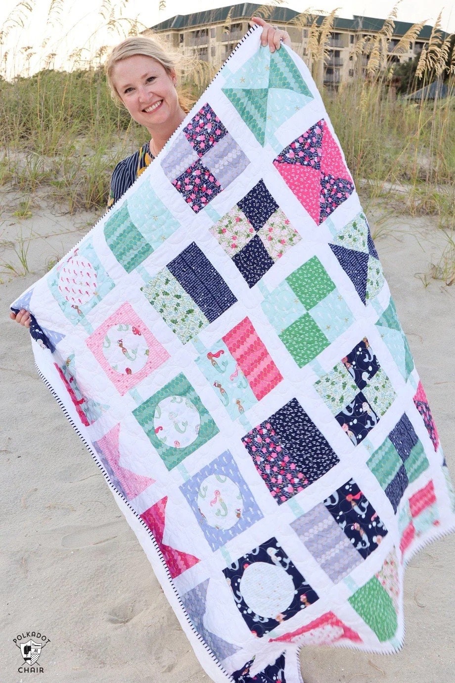 Melissa Mortenson Sewing Patterns "Seas" The Day Quilt Pattern Finished Size: 52"x62"