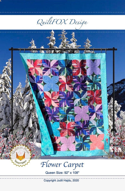 Quilt Fox Design Flower Carpet Quilt Pattern Finished Size: 93"x109"