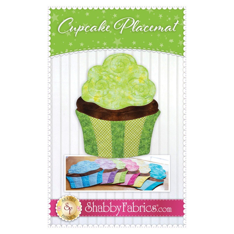 Shabby Fabrics Cupcake Placemat Pattern (Paper Templates Included) Finished Size: 11"x14"