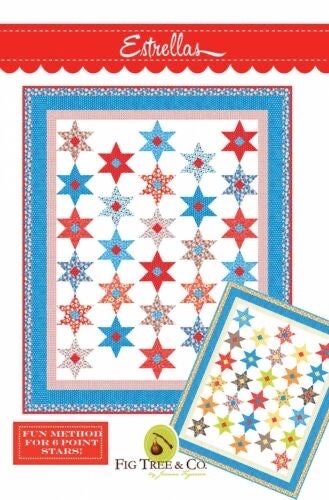 Fig Tree & Co Estrellas Quilt Pattern Finished Size: 55.25"x67.5"