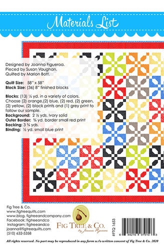 Fig Tree & Co Criss Cross Quilt Pattern Finished Size: 57.5"x57.5"