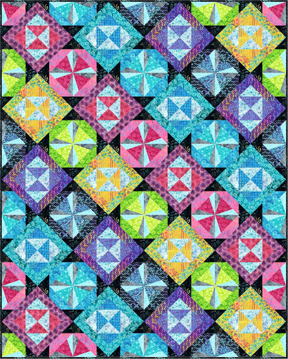 Colourwerx Topaz Quilt Pattern Finished Size: 65"x81"