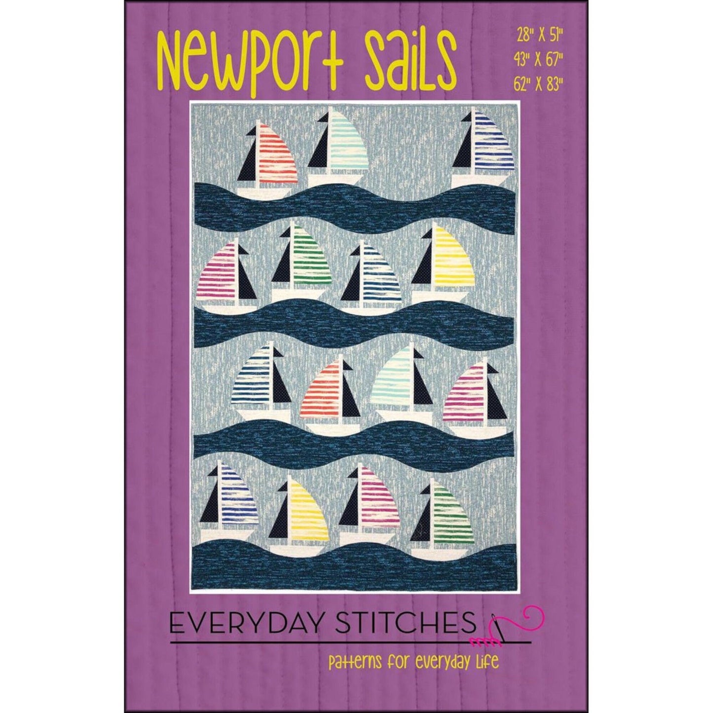 Everyday Stitches Newport Sails Quilt Pattern (3 Size Variations Per Pattern)