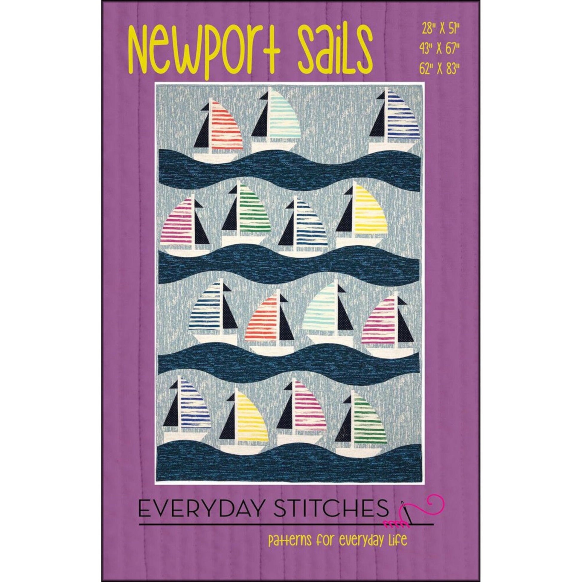 Everyday Stitches Newport Sails Quilt Pattern (3 Size Variations Per Pattern)