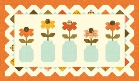 Riley Blake Sandy Gervais Adel In Autumn Fruit Jar Table Runner Kit Finished Size: 32"x56" Premium 100% Cotton Quilt Shop Quality Fabrics