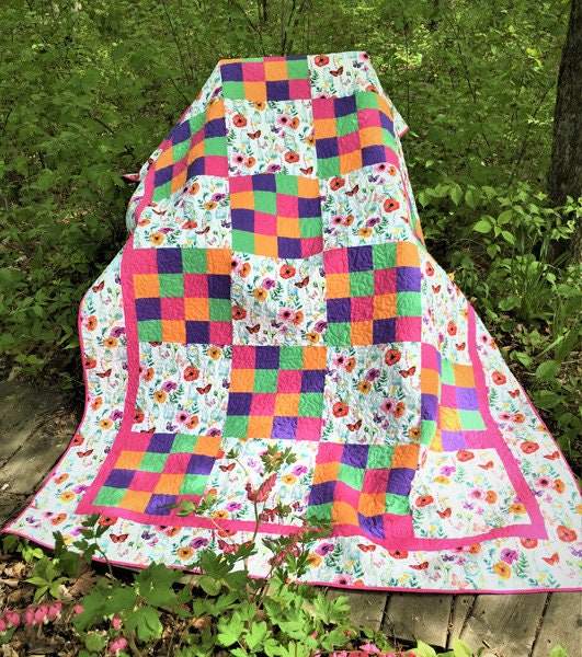 Sew Stem Pretty In Print Quilt Pattern (5 Size Variations Per Pattern)