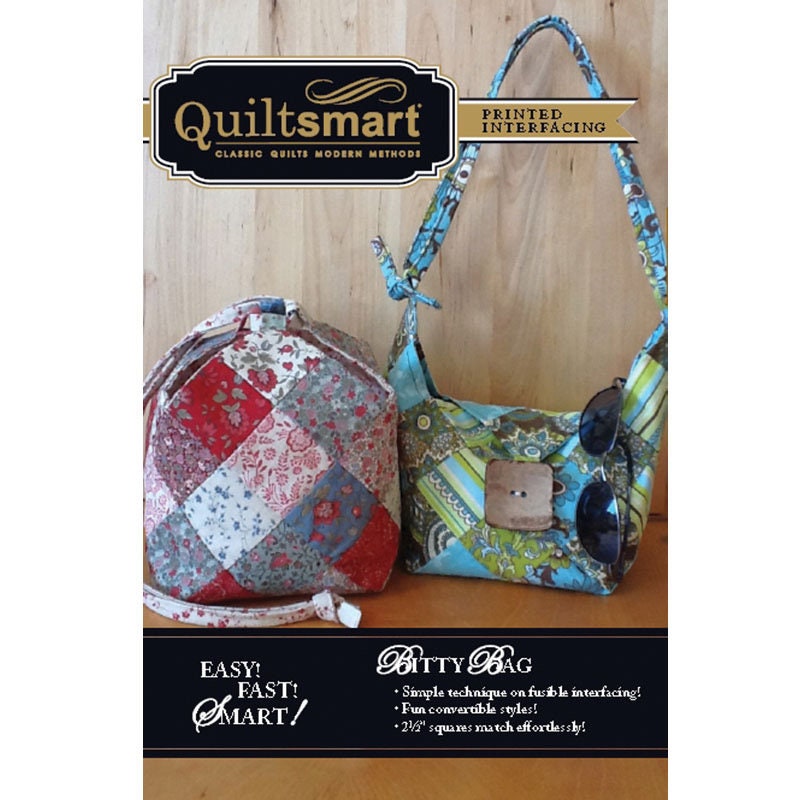 Quiltsmart Bitty Bag Printed Interfacing & Instructions Pack Finished Size: 5.5" Square x 9" High