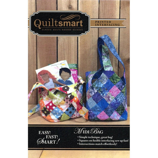 Quiltsmart Midi Bag Printed Interfacing & Instructions Pack Finished Size: 8"x12"