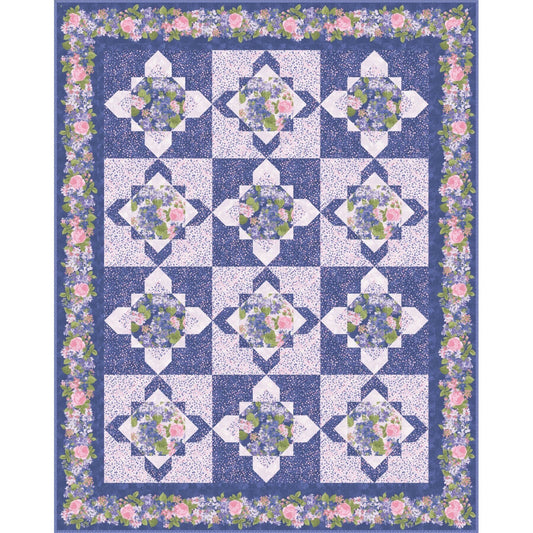 LAST ONE! Maywood Studio Cottage Bouquet Fabric Collection Cottage Bouquet Quilt Kit Finished Size: 63"x79" Premium 100% Cotton Fabrics